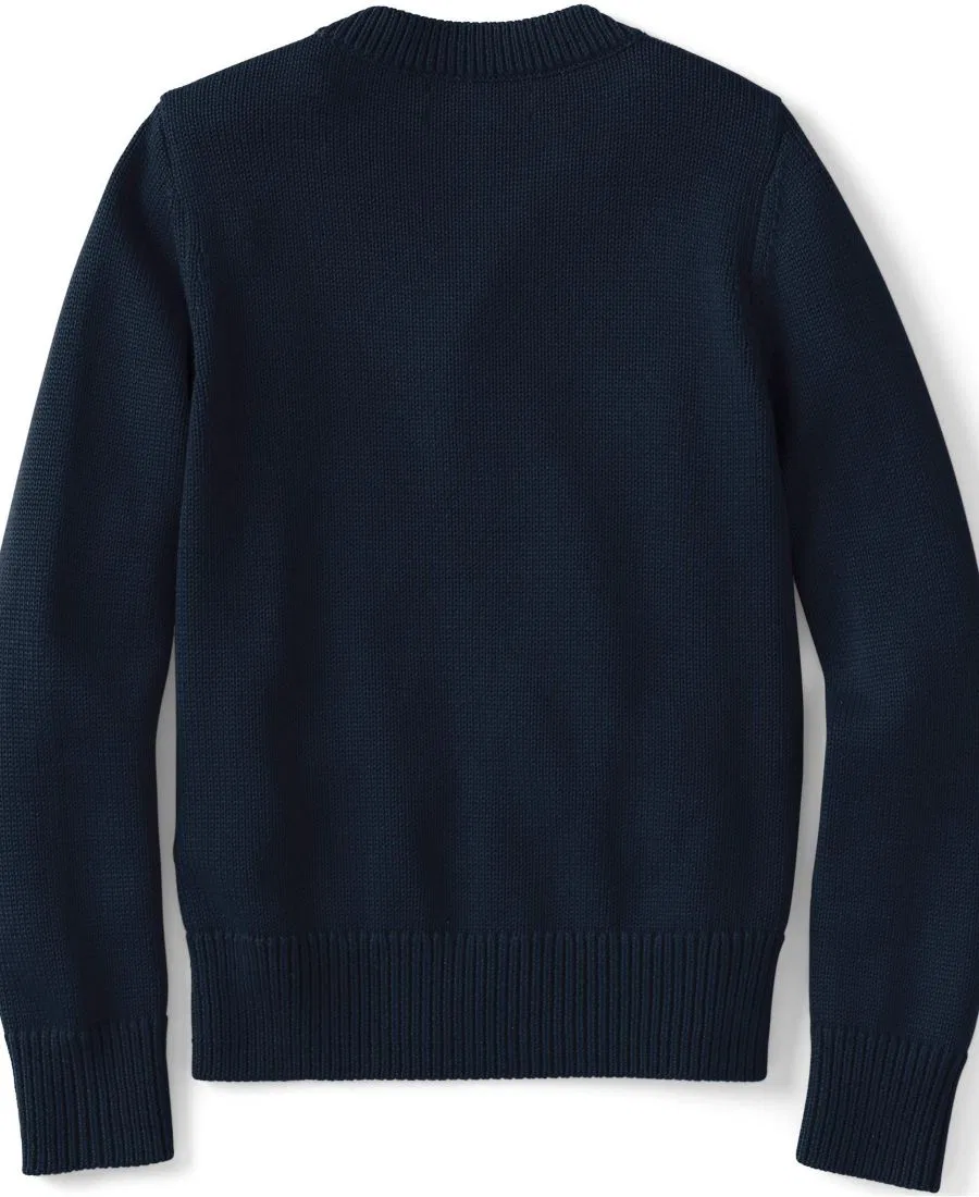 Кардиган Girls Legacy Varsity Lands' End, темно-синий — фото 3