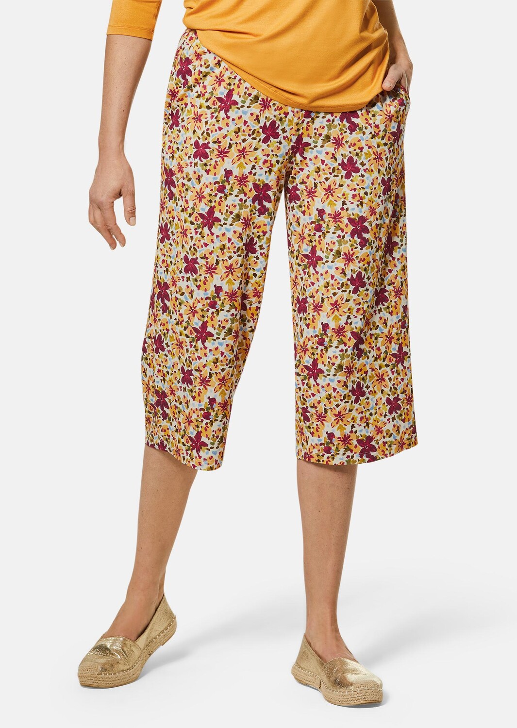 

Брюки GOLDNER Druckhose Louisa, цвет bunt/geblümt