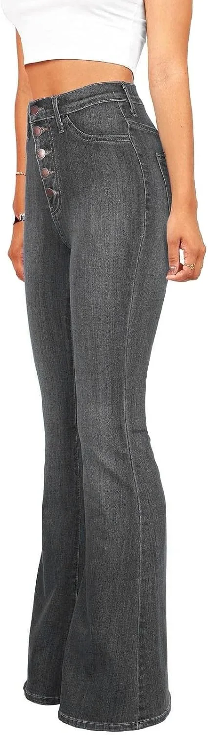 Женские джинсы-клеш Stretchy High Waisted — фото 4