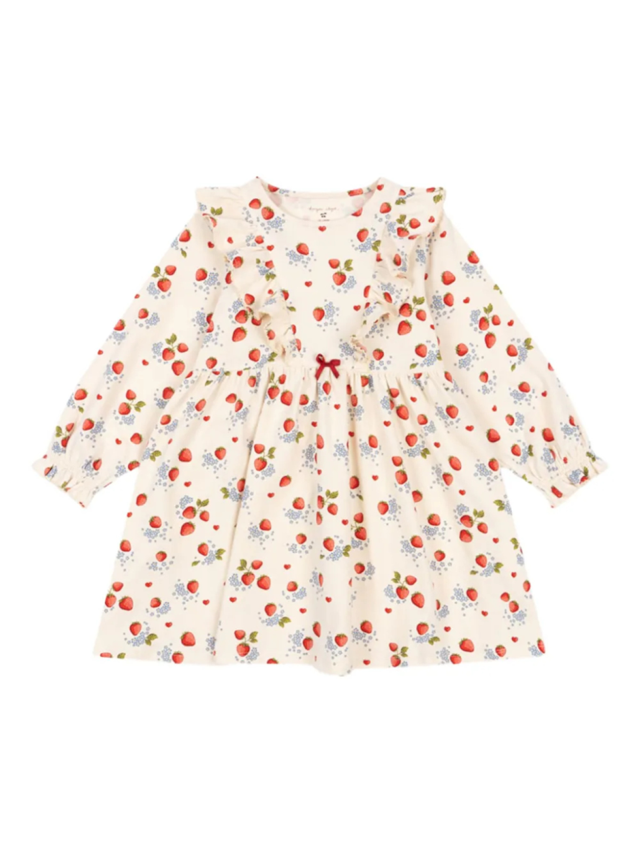 

Платье с принтом клубники Konges Sløjd, нейтральный