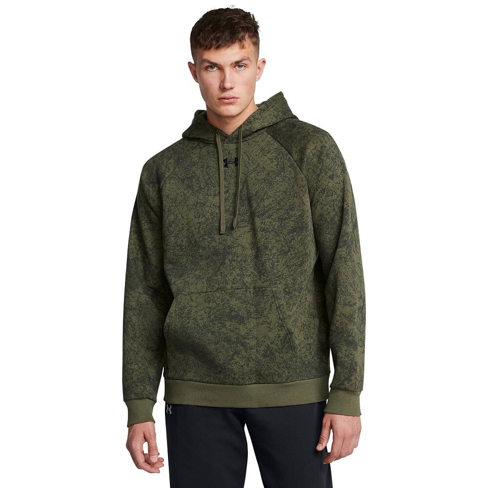 

Мужская толстовка с капюшоном Under Armour Rival Fleece Tech Camo, цвет Marine Od Green