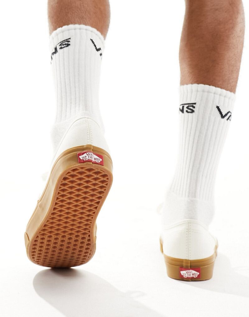 Vans Authentic – кроссовки кремового цвета на резиновой подошве — фото 2
