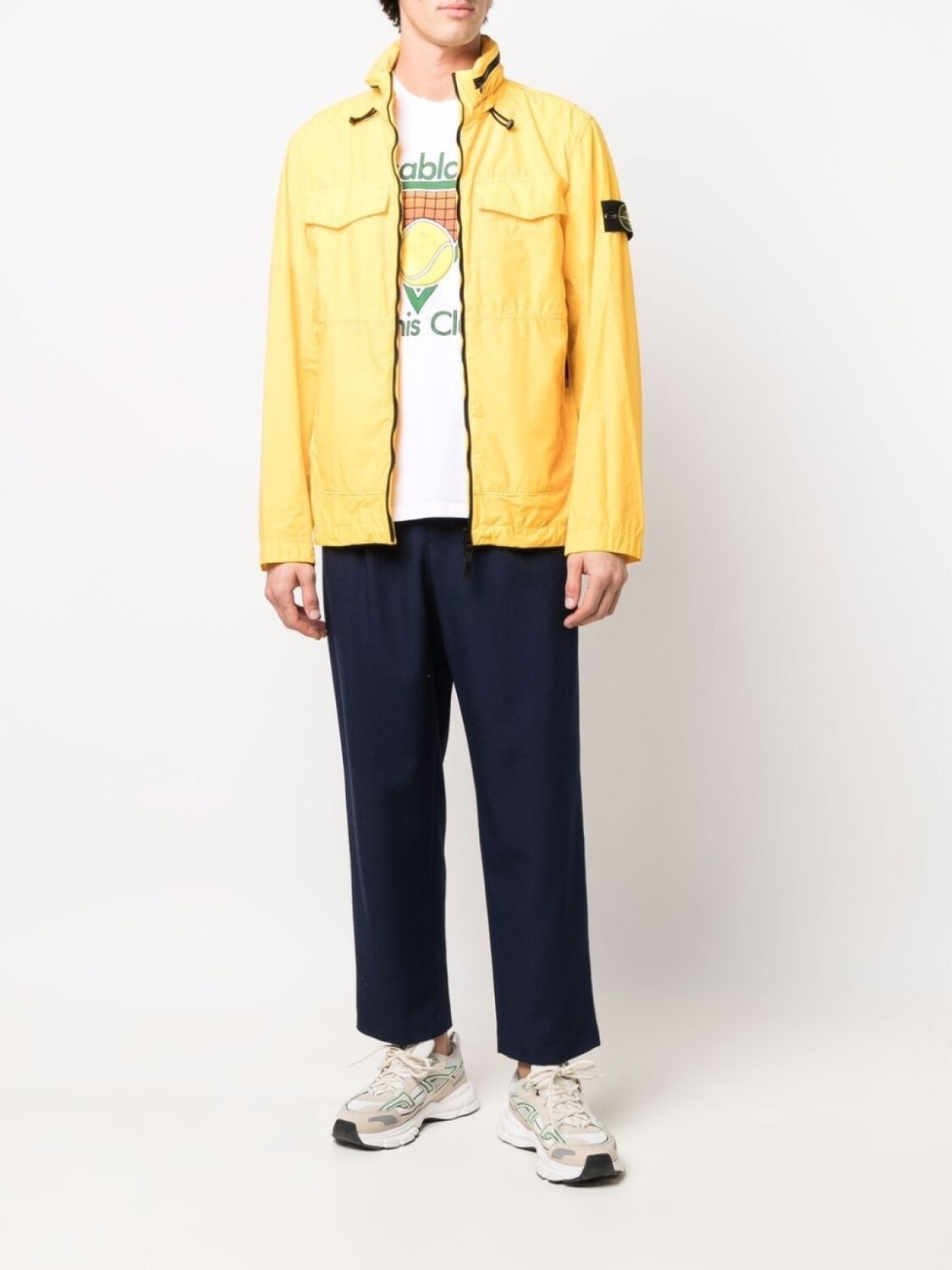 Stone Island куртка на молнии с нашивкой Compass, желтый — фото 2
