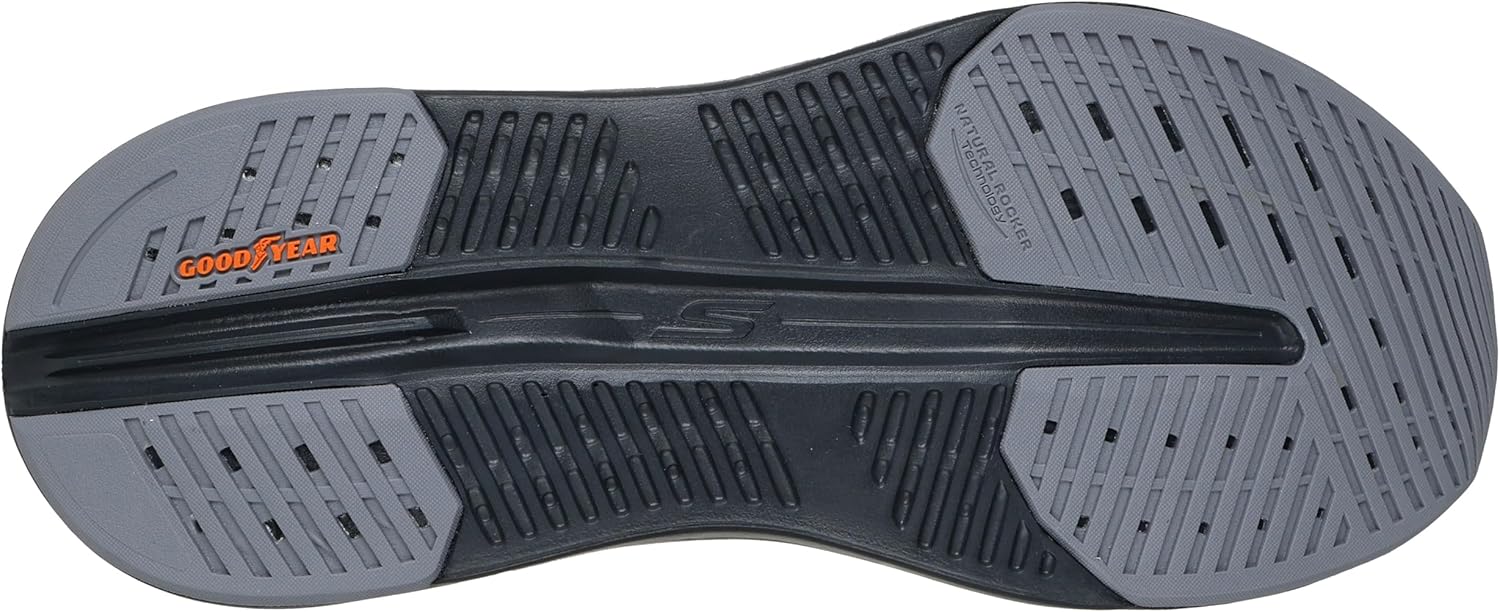 Мужские кроссовки Skechers Max Cushioning Glide Step с амортизацией, надевание без помощи рук, черный/серый — фото 3