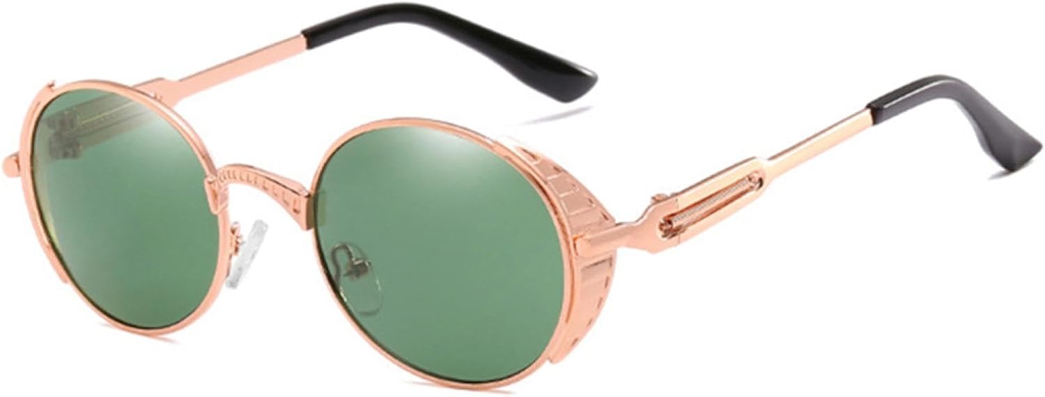 

Готические солнцезащитные очки в стиле стимпанк для женщин и мужчин, винтажные, ретро, ​​овальные, металлические, с защитой от УФ-излучения UV400 VFDHN, Gold Frame Green