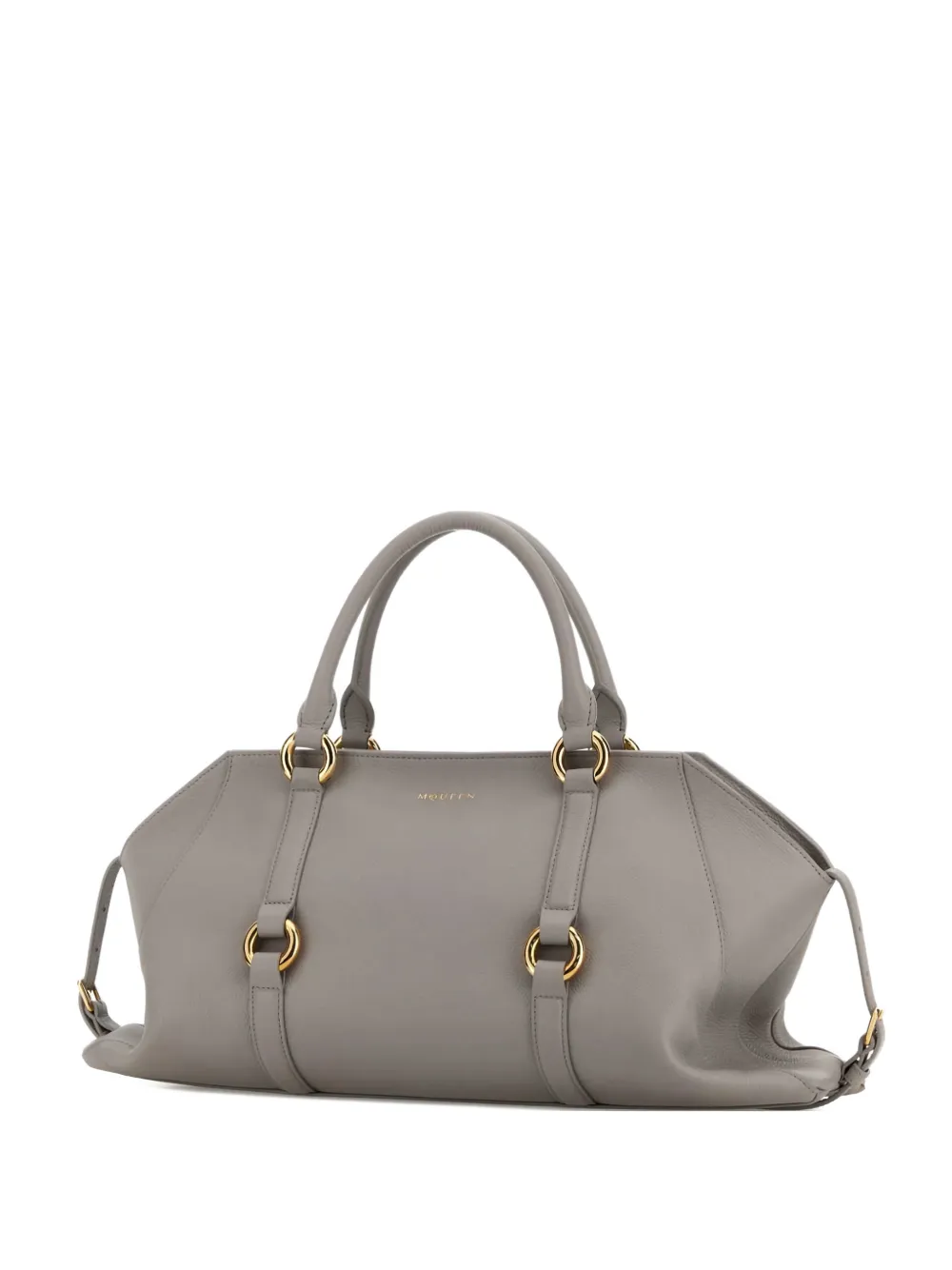 

Средняя кожаная сумка-тоут Farringdon Alexander Mcqueen, серый