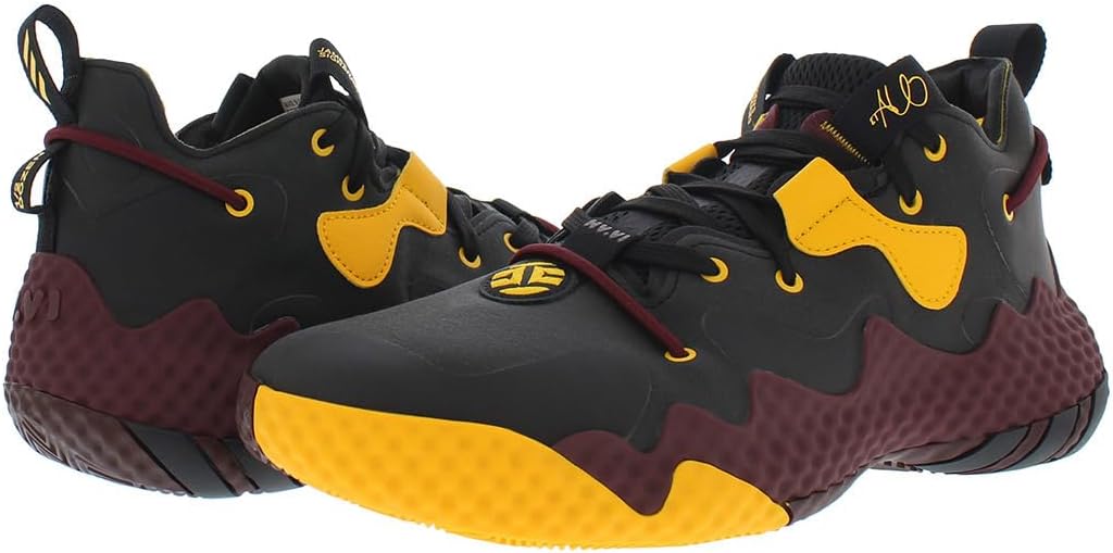 Мужские кроссовки adidas Harden Vol 6, черный/желтый/бордовый — фото 2