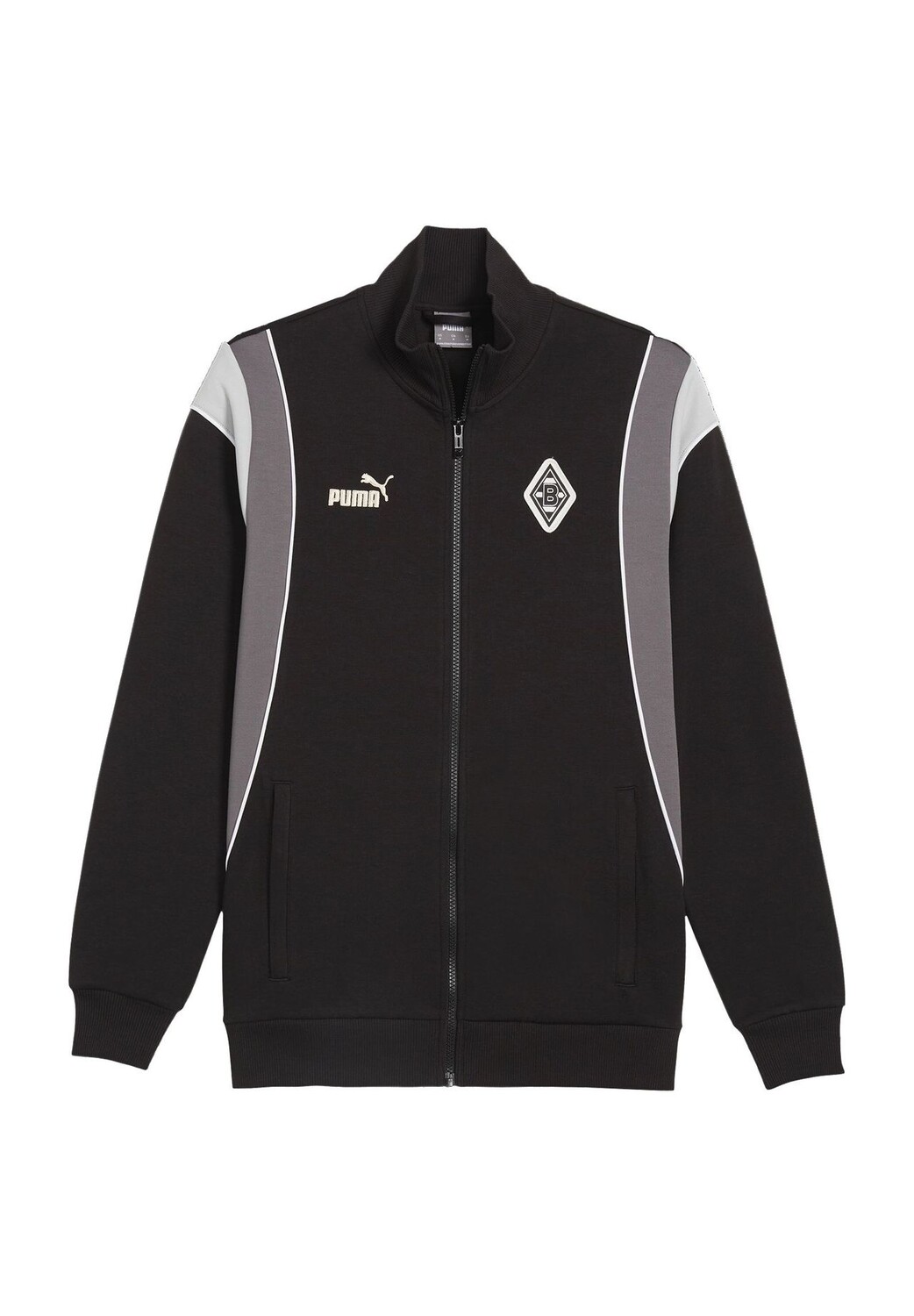 

Толстовка Borussia Mönchengladbach, воротник стойка, логотип, мужская Fanartikel, цвет Puma Black Ash Gra