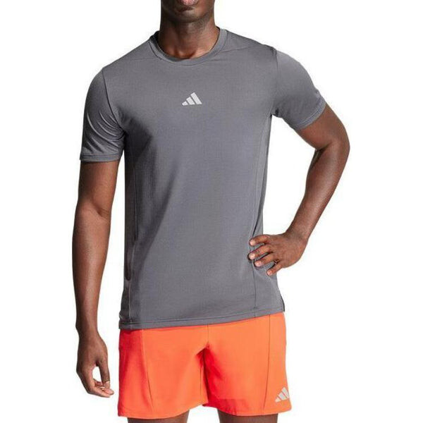 Футболка heat.rdy logo training t shirt asia sizing Adidas, серый — фото 2