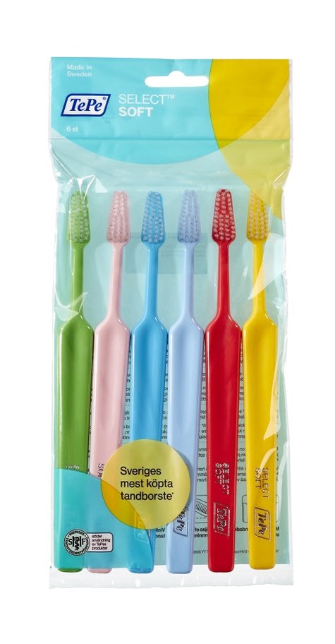 

Зубные щетки с мягкой щетиной TePe Select SOFT эргономичные 6 штук
