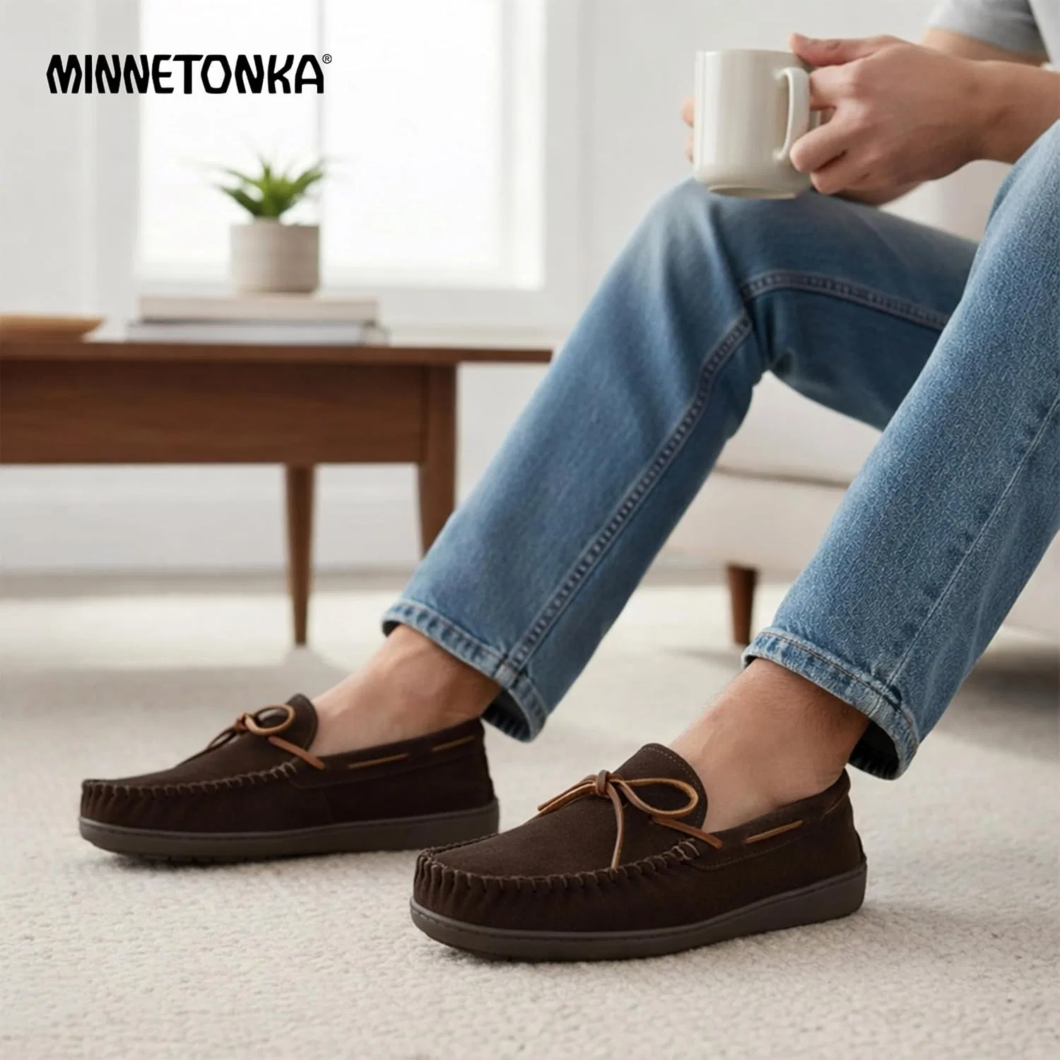 Мокасины-тапочки Minnetonka с подкладкой, шоколадный — фото 2