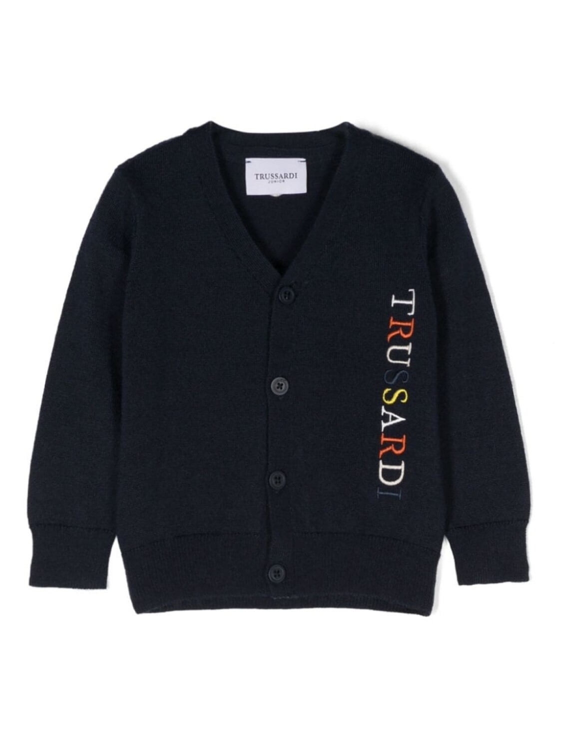 

TRUSSARDI JUNIOR кардиган с вышитым логотипом, синий