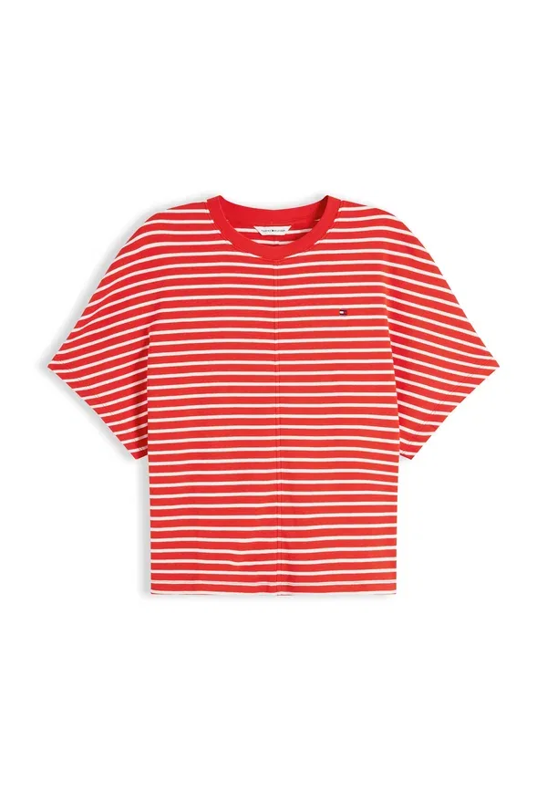 Футболка Tommy Hilfiger Cody batwing tee basic t-shirt, бретонский красный/экрю — фото 4