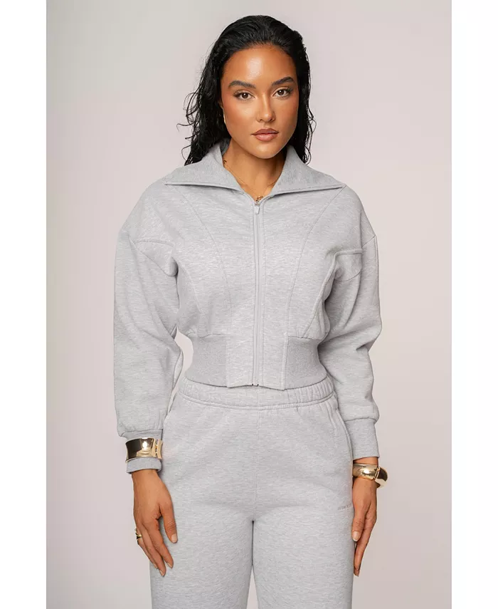 

Куртка с молнией и логотипом JLUXLABEL, серый