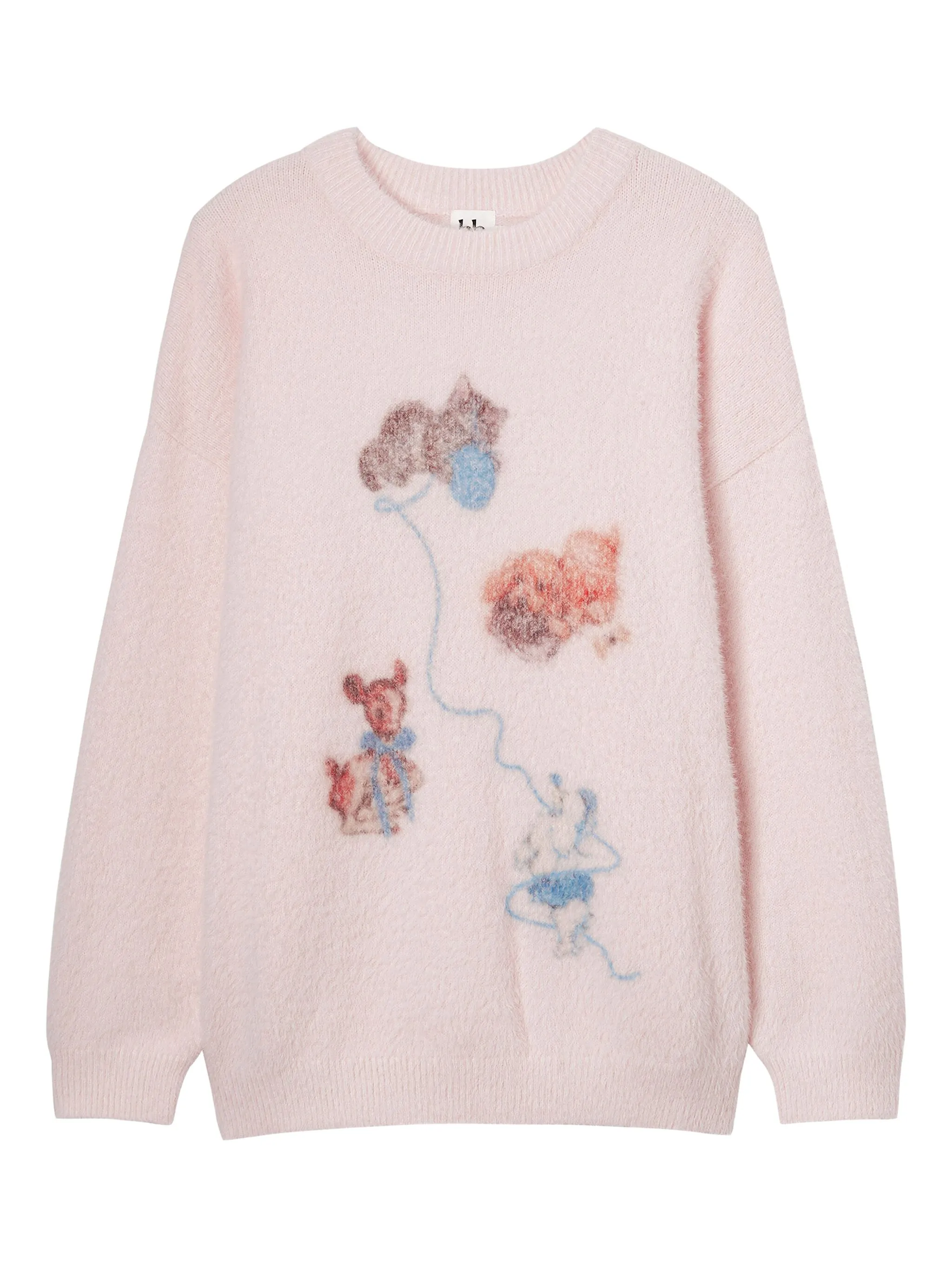 

Свитер с графичным принтом B+Ab, розовый