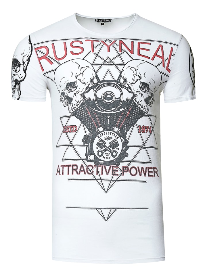 

Футболка рокера, светлая, с принтом черепа, белая Rusty Neal, Белый, Футболка рокера, светлая, с принтом черепа, белая Rusty Neal