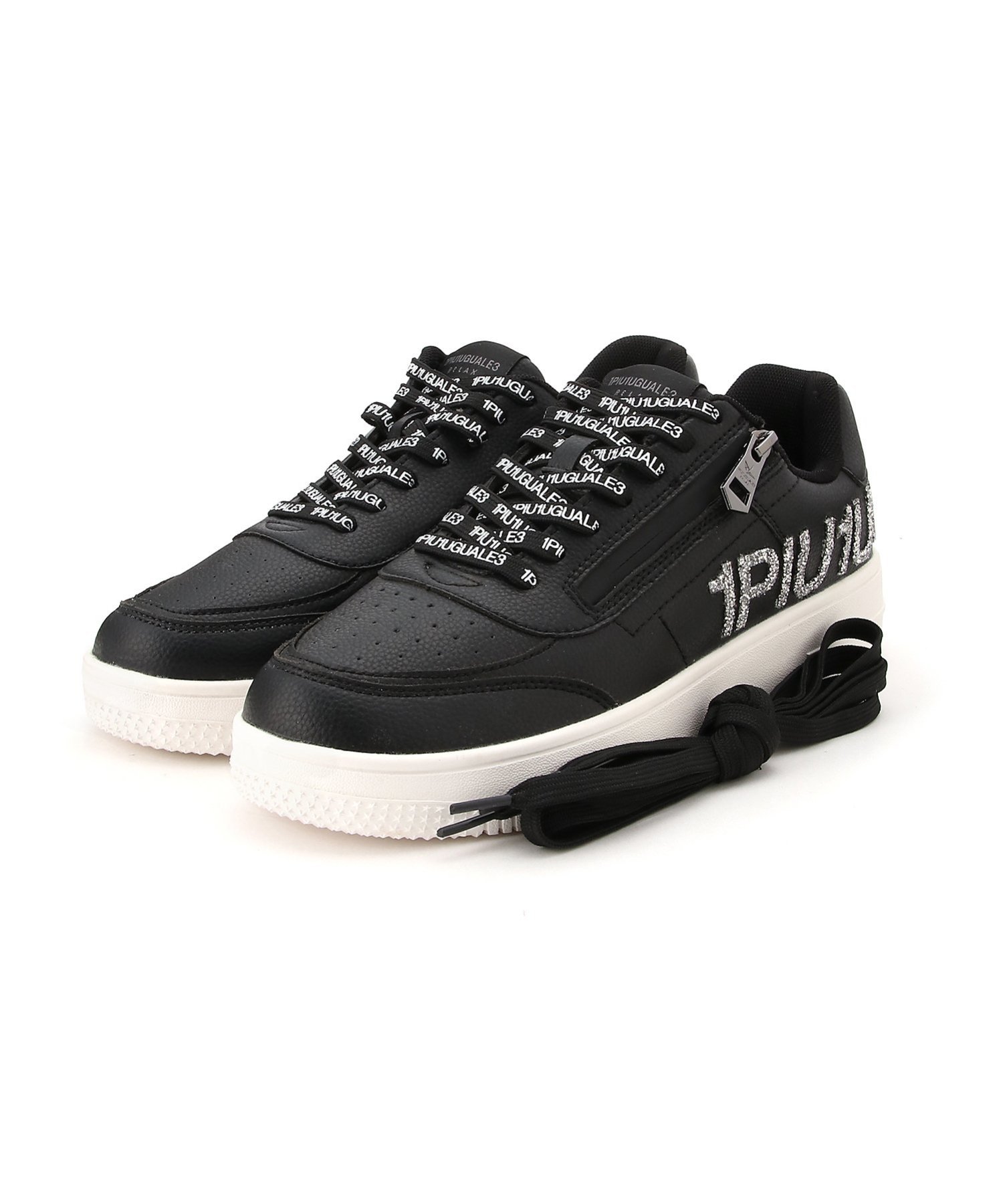 1PIU1UGUALE3 Кроссовки RELAX с блестящим логотипом 1PIU1UGUALE3 RELAX, Black