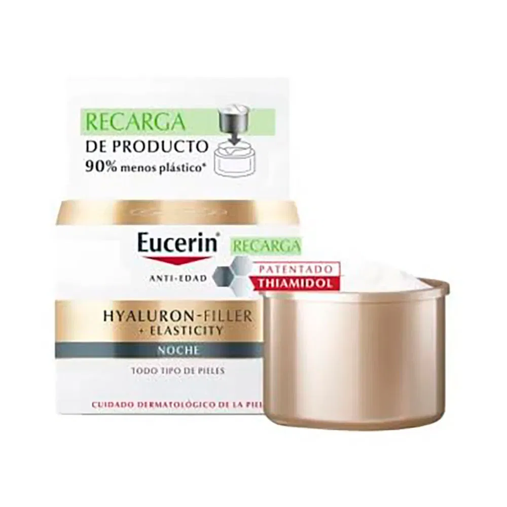 Крем для лица ночной Hyaluron-Filler + Elasticity Refill 50ml Eucerin, золотой