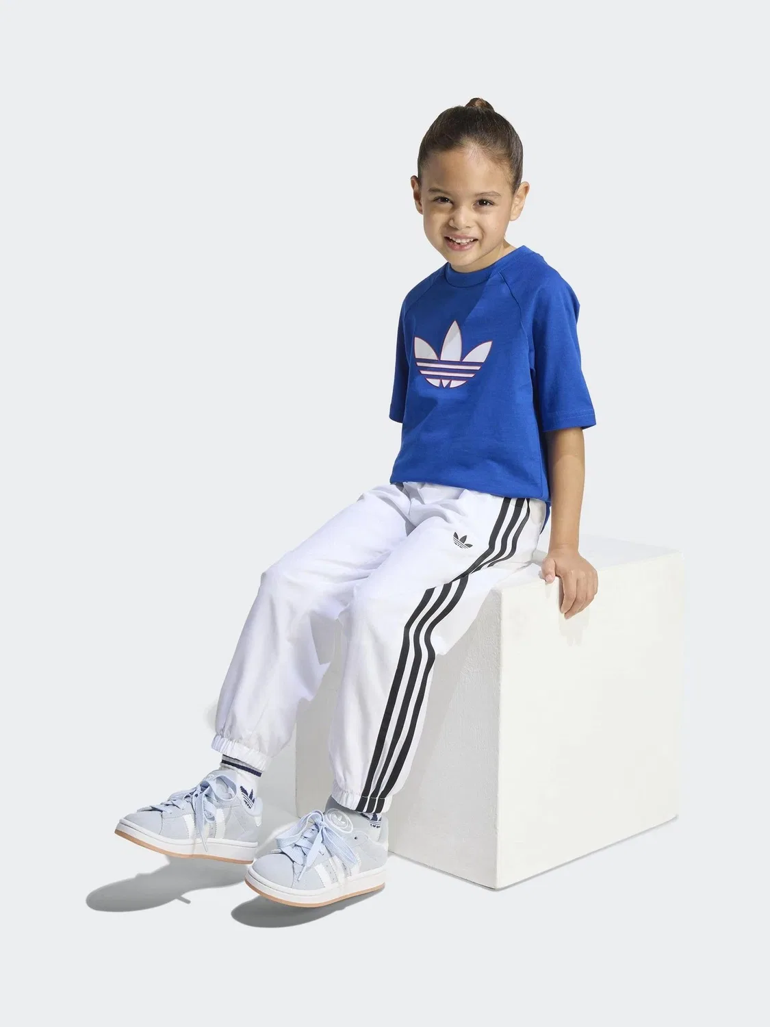 Футболка с принтом Trefoil, Oversized, adidas Originals, синий — фото 3