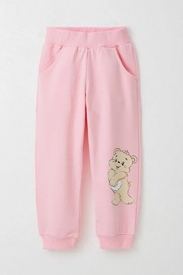 Детский спортивный комплект для девочек с принтом Fun Bears Breeze, Pink — фото 3
