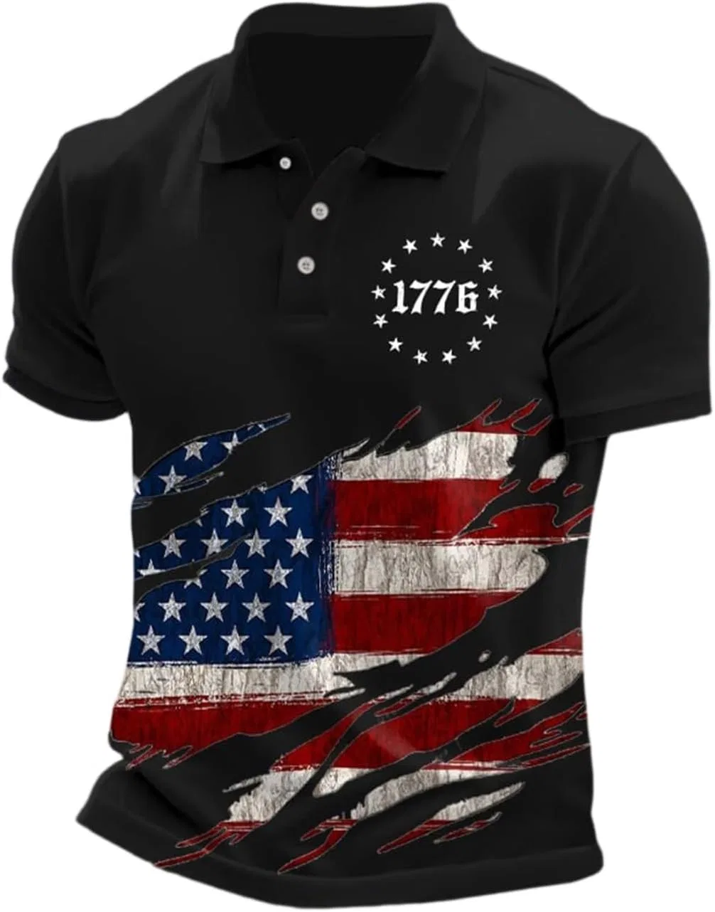 Мужская поло с юбилейным принтом 250 Years of Liberty, Black