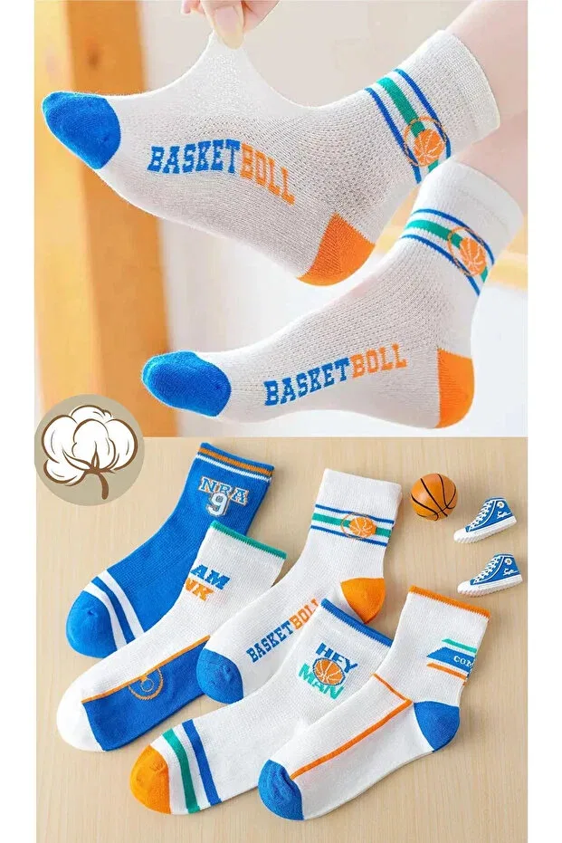 Детские носки с узором basket'ci Mikka Lüks, Белый