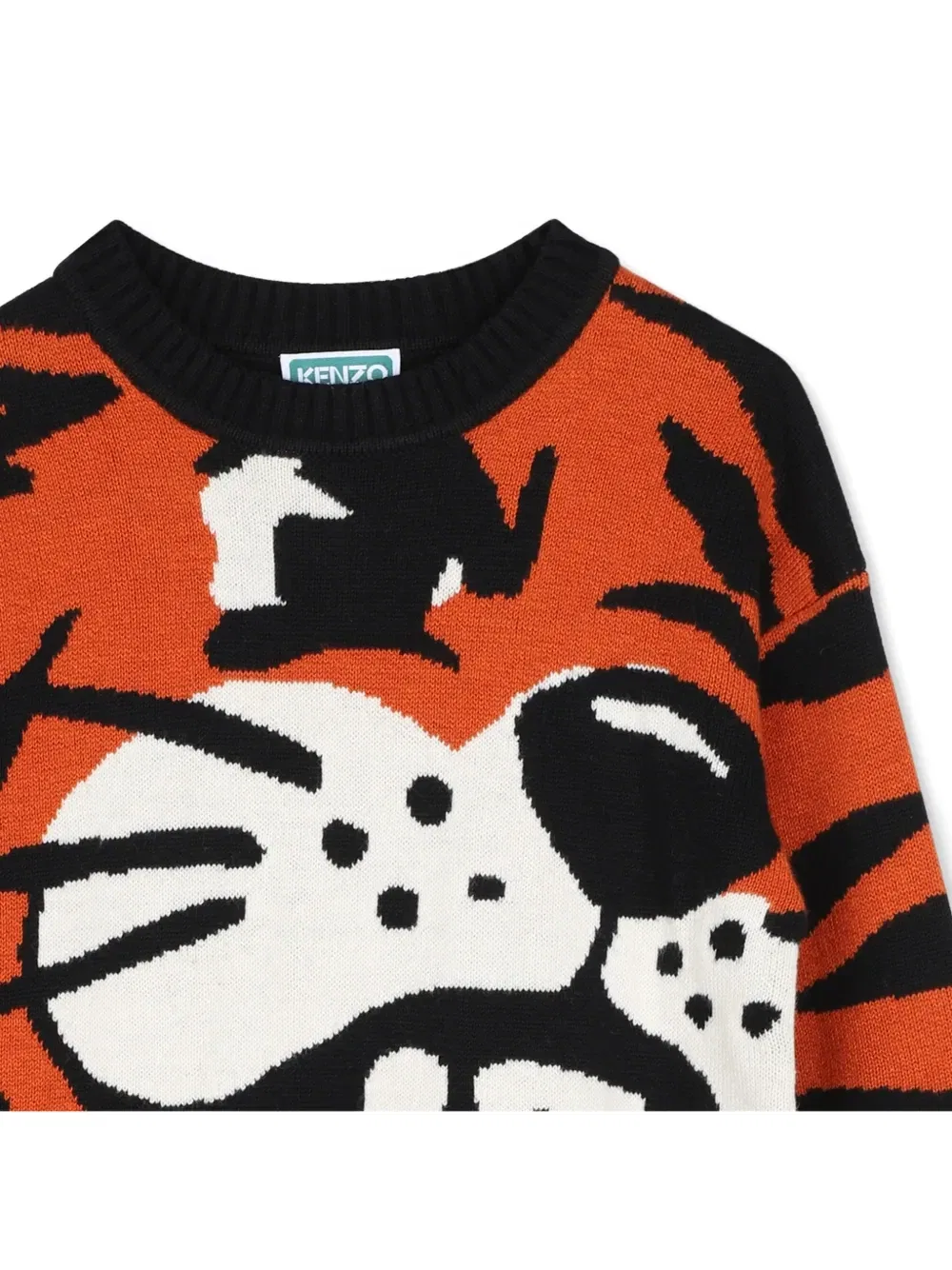 Свитер вязки интарсия Kenzo Kids, оранжевый — фото 3