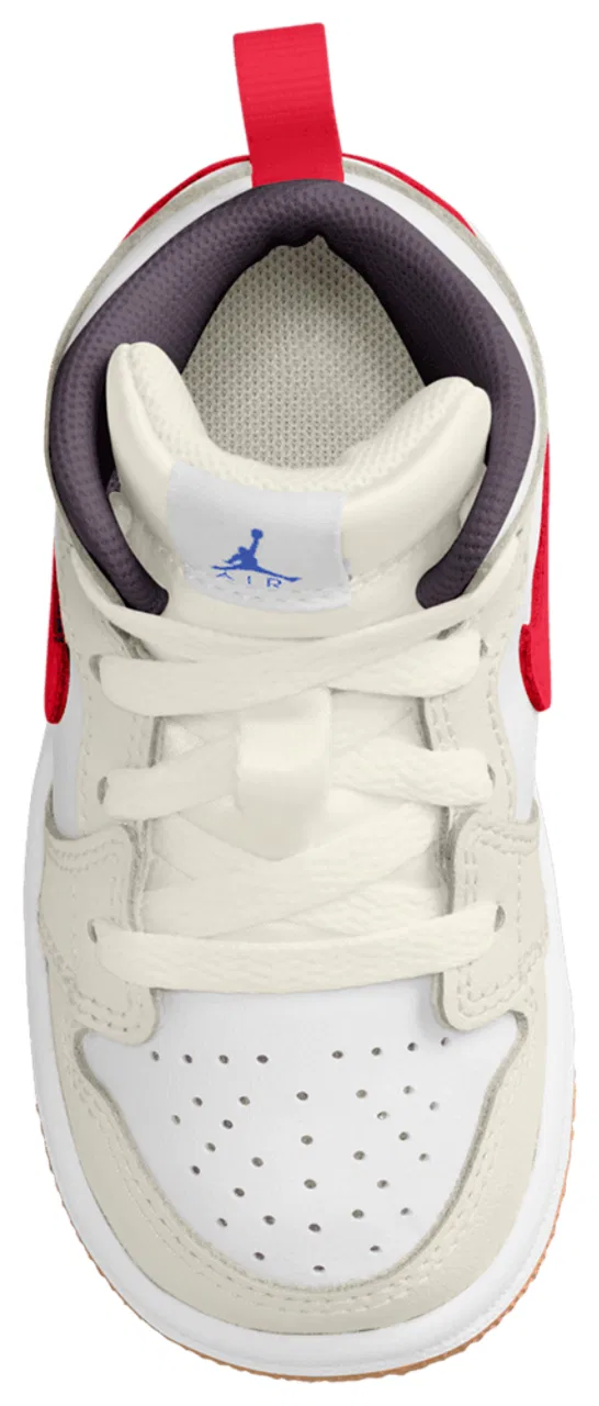 Кроссовки для девочек AJ 1 Mid Jordan, цвет Red/Beige/White — фото 3