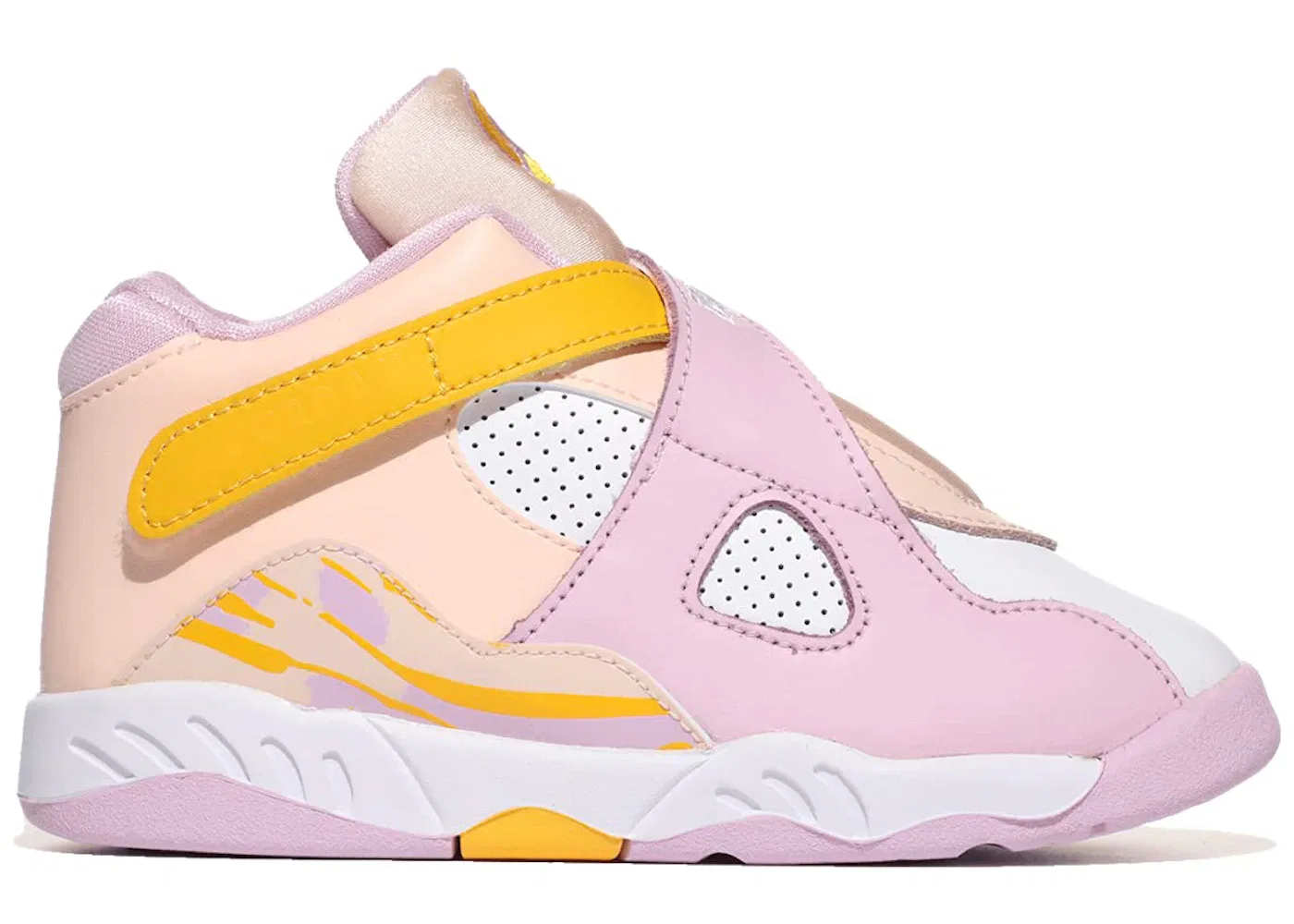 Детские кроссовки Lifestyle Jordan 8 Retro Jordan, Orange Pearl/White/University Gold/Light Arctic Pink