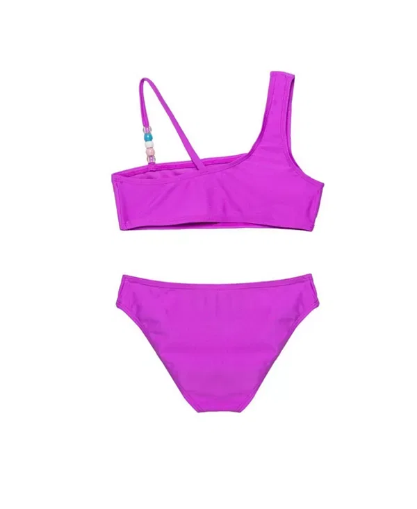 Детский комплект купальника для девочек с принтом Sun Beading Asymmetrical Beaded Swim Set Gottex Kids, фиолетовый — фото 2