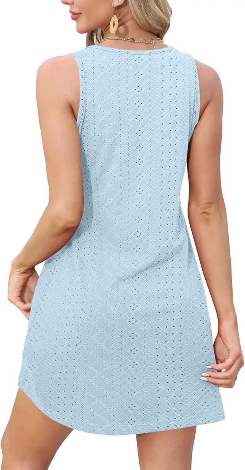 Женское летнее платье с вырезами Swimsuit Coverup, Light Blue — фото 4