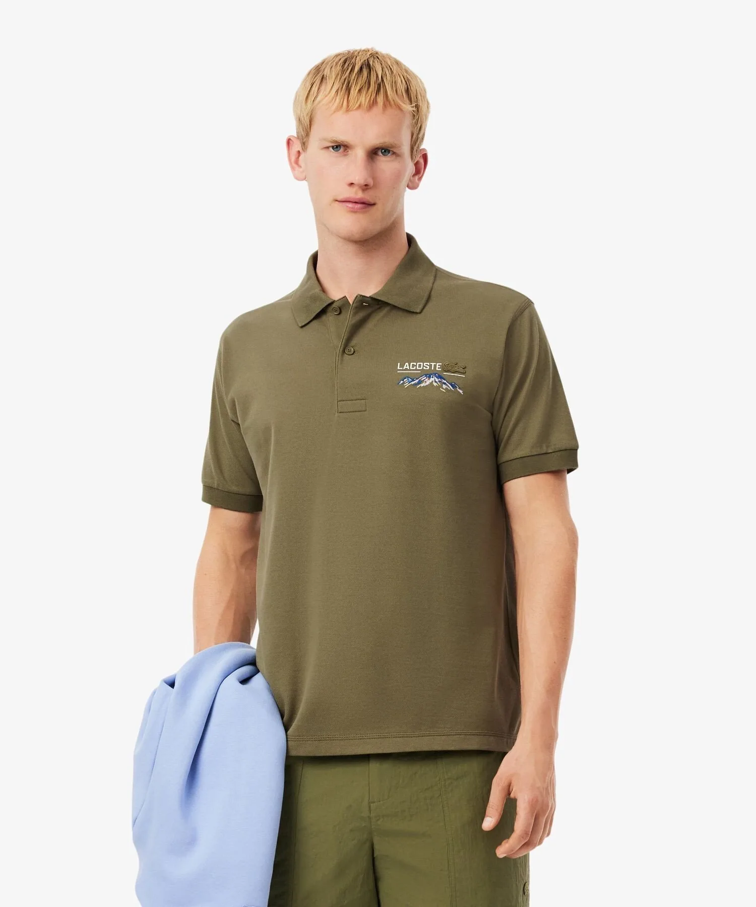 Рубашка-поло LACOSTE Mountain Stitch, Оливковый