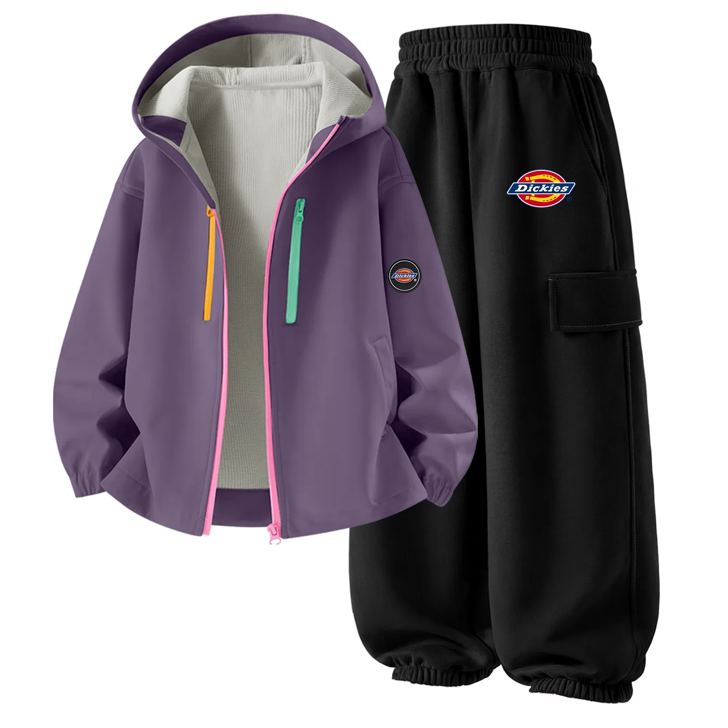 Детский худи с капюшоном и логотипом S, Purple+S Logo, Dickies, Navy Blue — фото 4