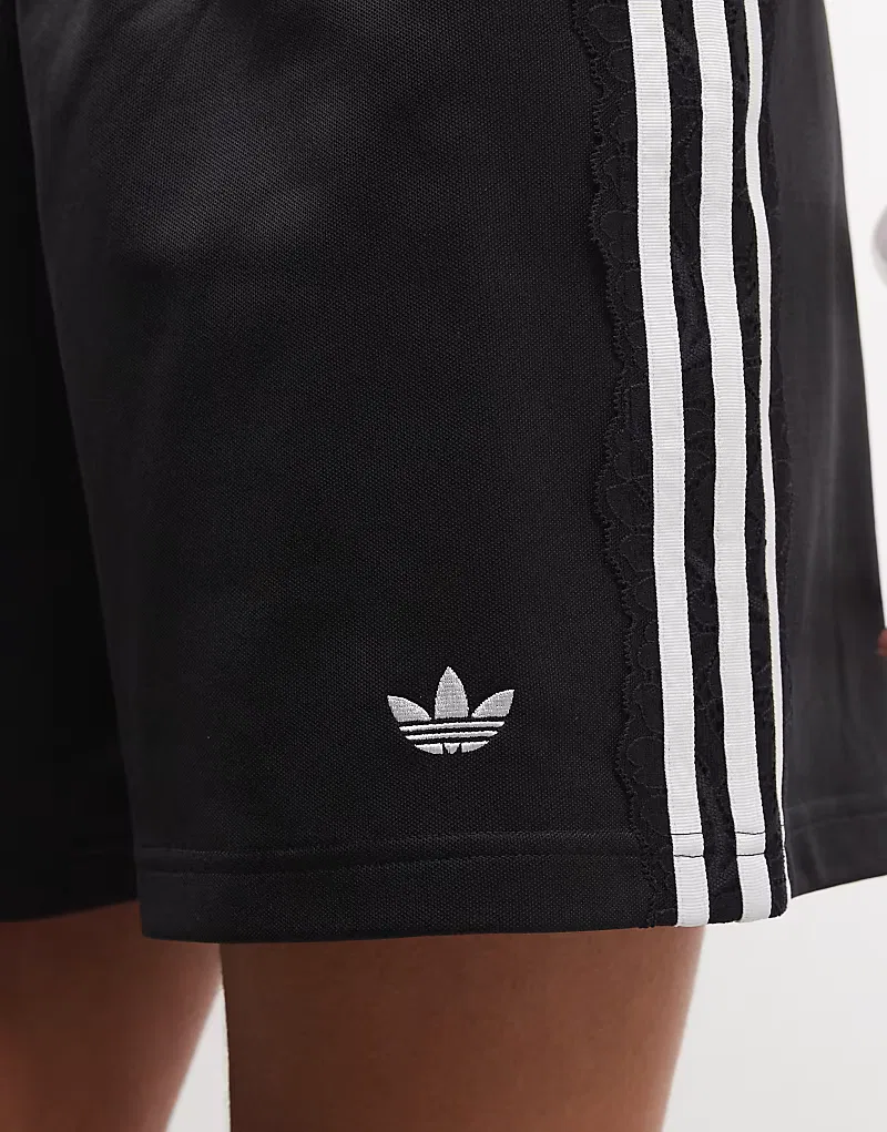 Шорты Adidas Originals с тремя полосками, черный и со шнуровкой — фото 2