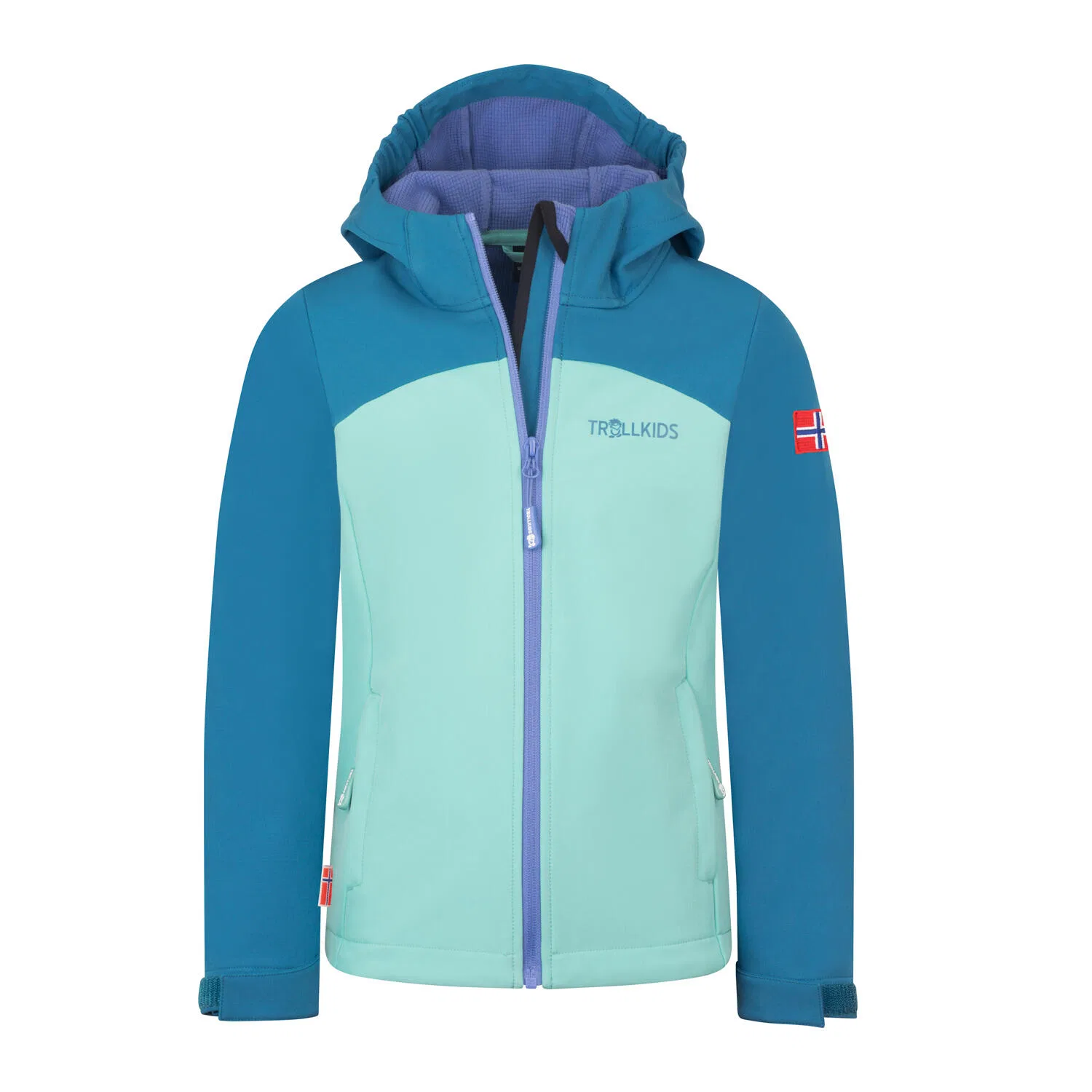 Детская куртка для девочек с капюшоном Kristiansand Jacket XT Trollkids, Wasserblau