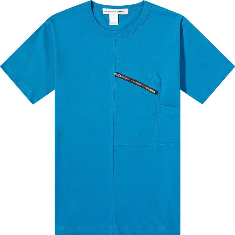 Футболка Comme des Garçons SHIRT Zip T-Shirt 'Blue', синий — фото 2