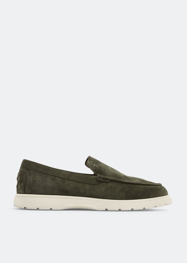 

Лоферы TOD'S Suede slip-on loafers, зеленый