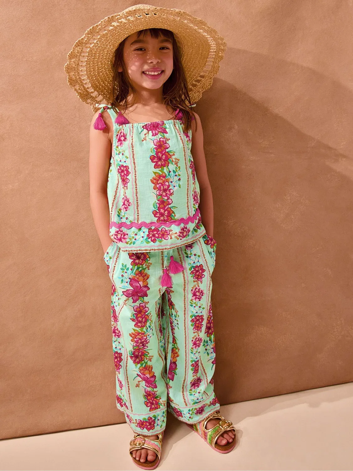 Комплект из топа и брюк Monsoon Green Vintage Floral