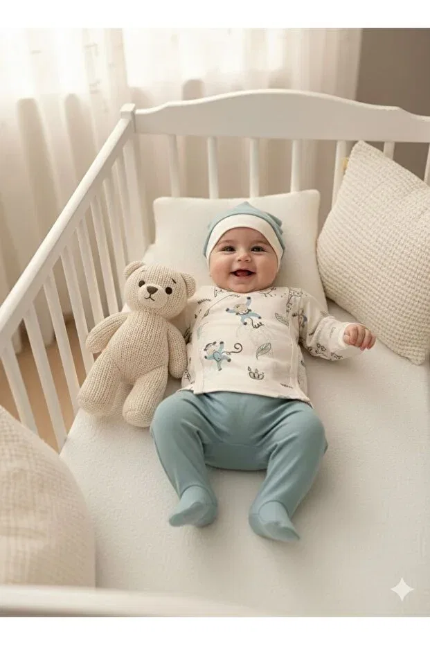 Детский комплект для новорожденных хлопковый Nikuby, Blue — фото 2