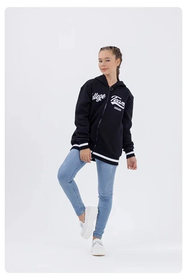 Детский кардиган с вышивкой Limi unisex 3 rope roster embroidery embroidered college cardigan Loco Loco, Siyah