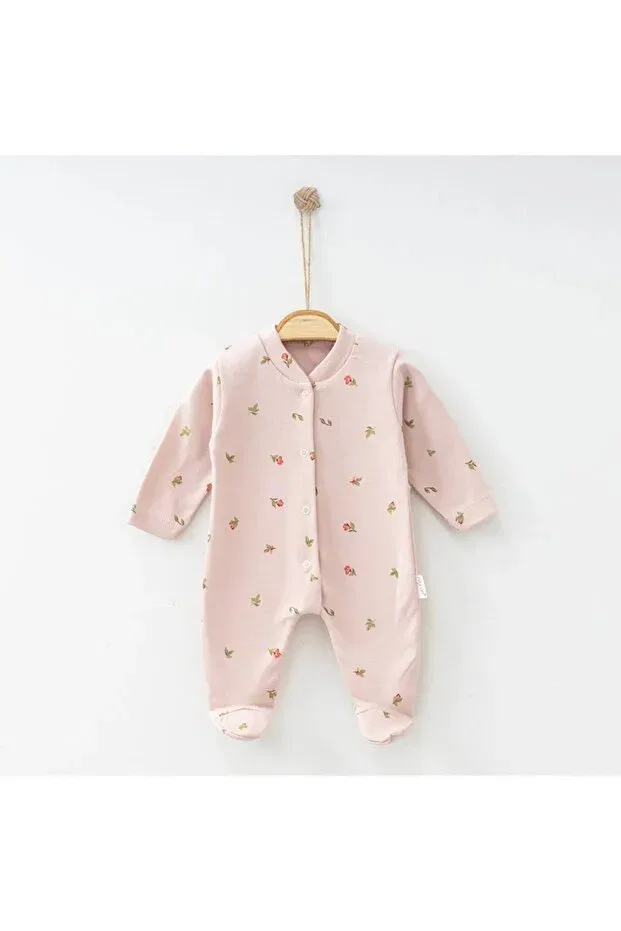 Детский комбинезон для девочек хлопковый Crispy Flower Themed Enia Baby, Pink — фото 2