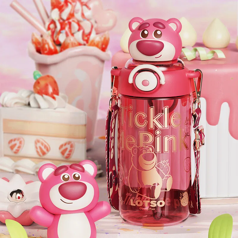 Детский стакан с крышкой 650 мл, Lotso Coasters, Disney, Pink — фото 3