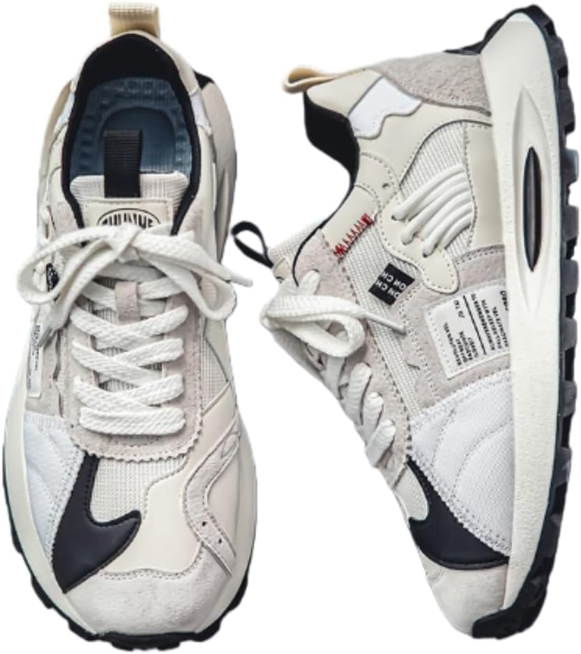 

Мужские цветные, модные и ретро кеды на платформе Hhhchpm: повседневный стиль на шнуровке, подходят для прогулок, белый