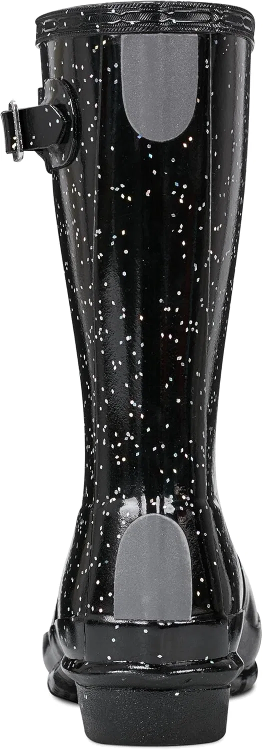 Детские сапоги-веллингтоны с блестками Hunter Original Giant Glitter, Black — фото 2