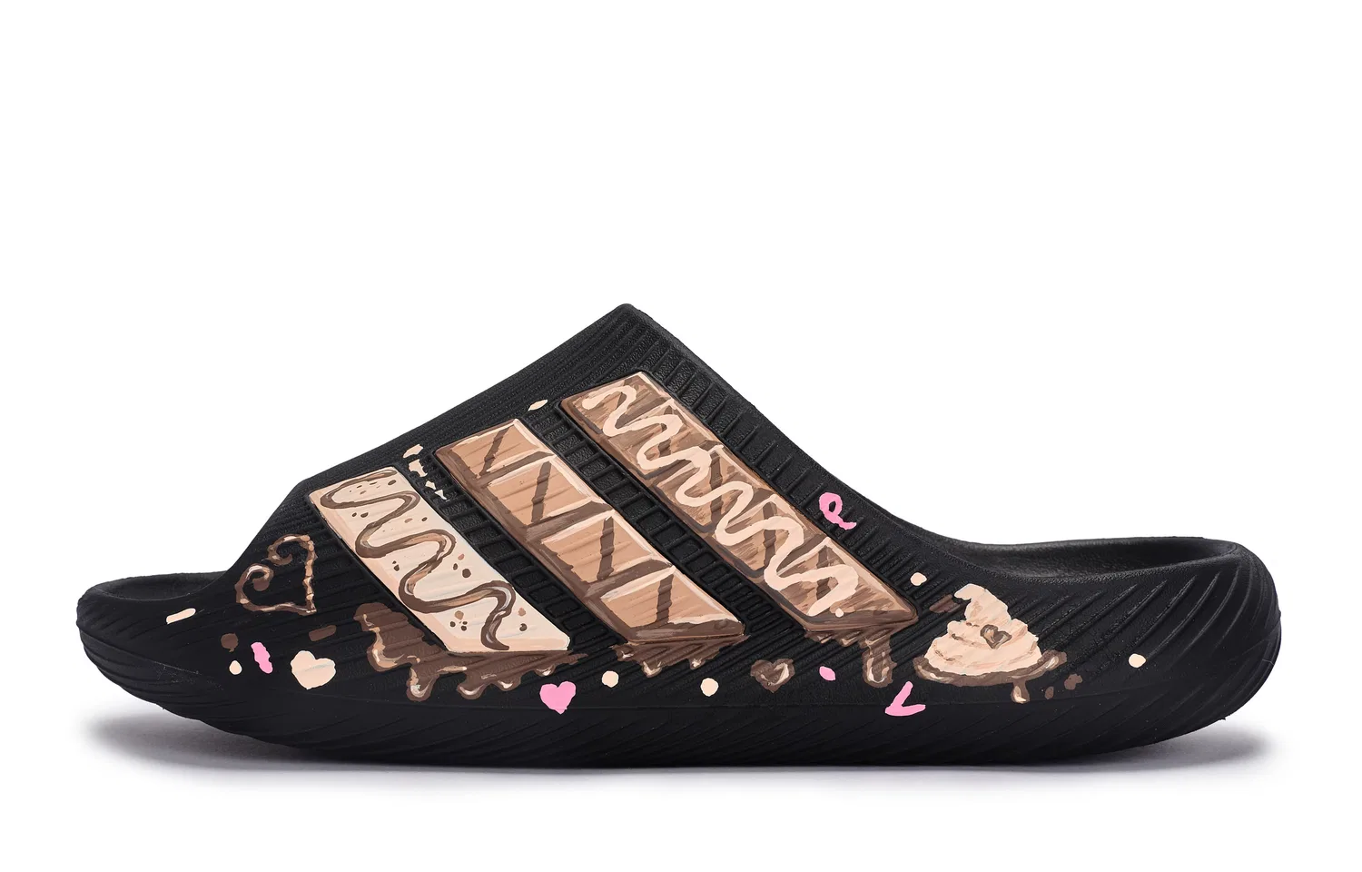Детские шлепанцы One Sweet Bite-Black Brown Adidas, Черно-коричневый