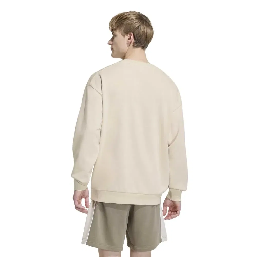 Мужской свитшот из футера с высоким воротником Seasonal Essentials Collegiate Adidas, Beige — фото 2