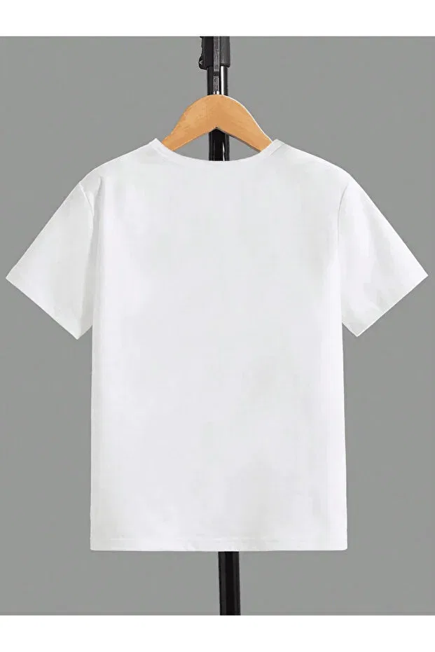 Детская футболка с принтом Petite crew neck 100% cotton printed short sleeve children's and teenage t-shirt Svart Wear, White — фото 2