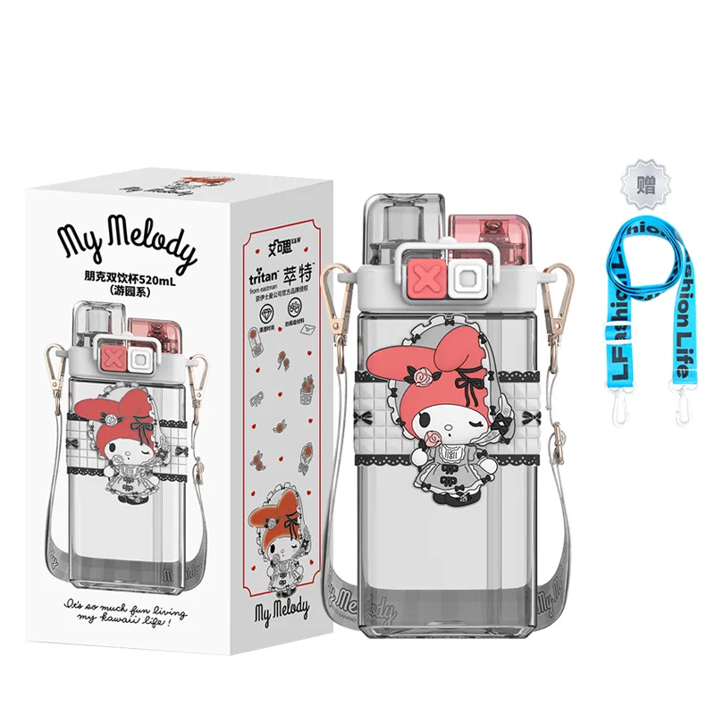 Детский стакан с трубочкой 520 мл Half-Human Water Cup+Life Water Cup Straps Sanrio, Half-Human Water Cup+Life Water Cup Straps — фото 2