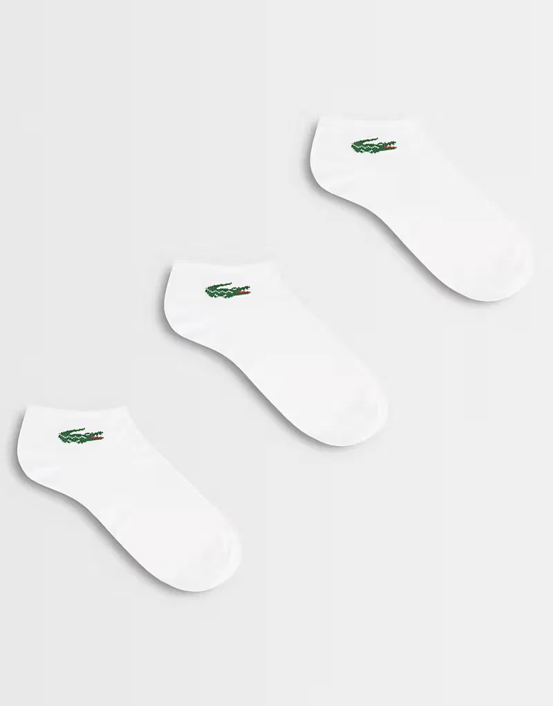 Носки низкие с логотипом крокодила 3 шт Lacoste, белый
