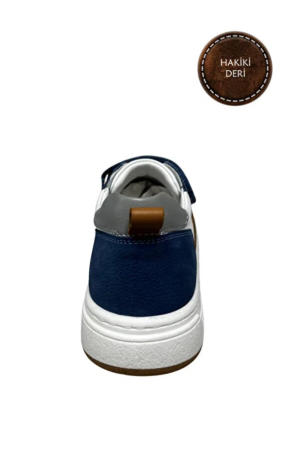 Детские туфли для девочек ортопедические Şenler Bebe World Kids, Dark Blue-White-Tan-Gray — фото 4